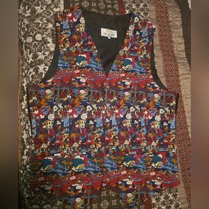 Disneys Mickey Mouse Silk Vest Size M Art of Silk